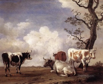 cuatro ovejas toro Pinturas al óleo